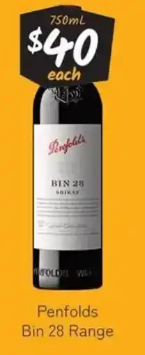 Cellarbrations Penfolds Bin 28 Range offer