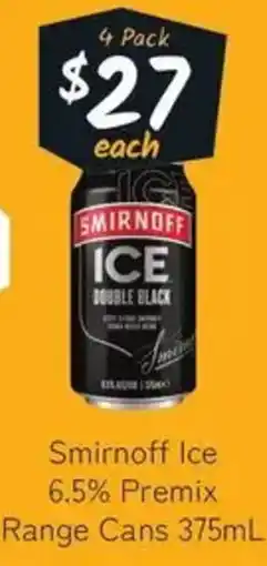 Cellarbrations Smirnoff Ice 6.5% Premix Range Cans offer