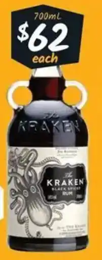 Cellarbrations The Kraken Black Spiced Rum Range offer