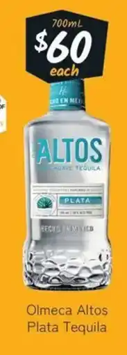 Cellarbrations Olmeca Altos Plata Tequila offer