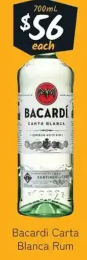 Cellarbrations Bacardi Carta Blanca Rum offer
