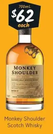 Cellarbrations Monkey Shoulder Scotch Whisky offer