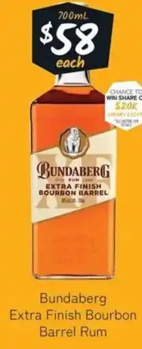 Cellarbrations Bundaberg Extra Finish Bourbon Barrel Rum offer
