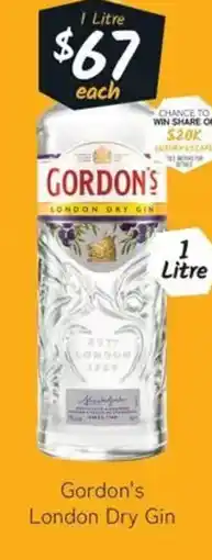 Cellarbrations Gordons London Dry Gin offer