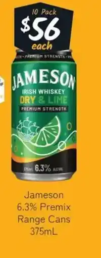 Cellarbrations Jameson 6.3% Premix Range Cans offer