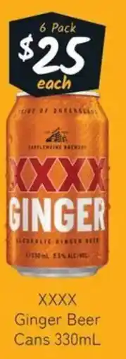 Cellarbrations Xxxx ginger beer cans offer