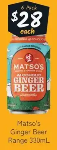Cellarbrations Matsos Ginger Beer Range offer