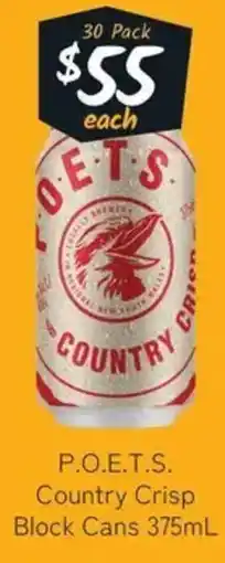 Cellarbrations P o e t s country crisp block cans offer