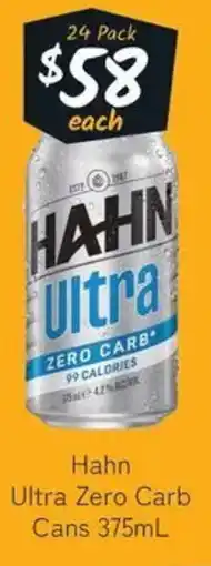 Cellarbrations Hahn Ultra Zero Carb Cans offer
