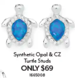 Angus & Coote Synthetic opal & cz turtle studs offer
