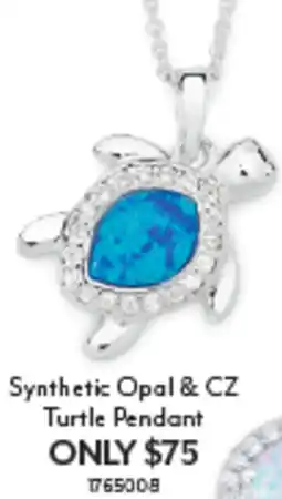 Angus & Coote Synthetic opal & cz turtle pendant offer