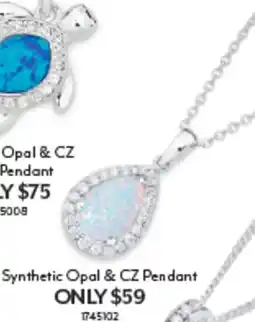 Angus & Coote Synthetic opal & cz pendant offer
