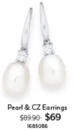 Angus & Coote Pearl & cz earrings offer