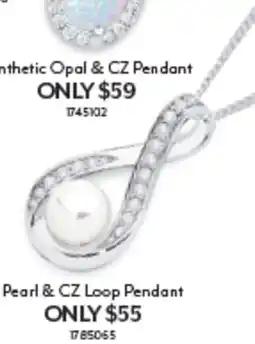 Angus & Coote Pearl & cz loop pendant offer