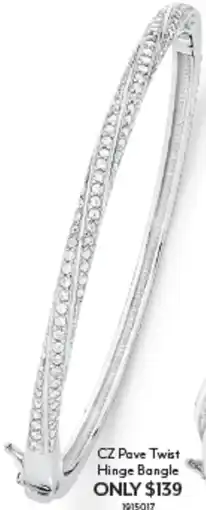 Angus & Coote Cz pave twist hinge bangle offer