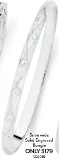 Angus & Coote Wide solid engraved bangle offer
