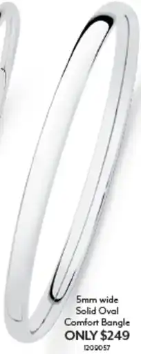 Angus & Coote Wide solid oval comfort bangle offer