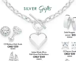 Angus & Coote Italian Made Puff Heart Fob Necklace offer