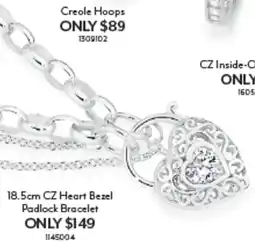 Angus & Coote Cz heart bezel padlock bracelet offer