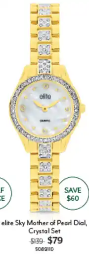 Angus & Coote Elite sky mother of pearl dial crystal set offer