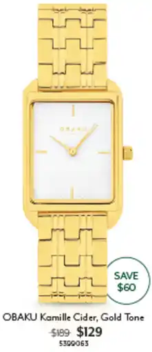 Angus & Coote Obaku kamille cider gold tone offer