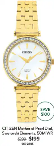 Angus & Coote Citizen mother of pearl dial swarovski elements offer