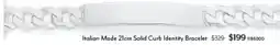 Angus & Coote Italian Made Solid Curb Identity Bracelet offer