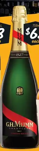 Cellarbrations Mumm cordon rouge champagne nv offer