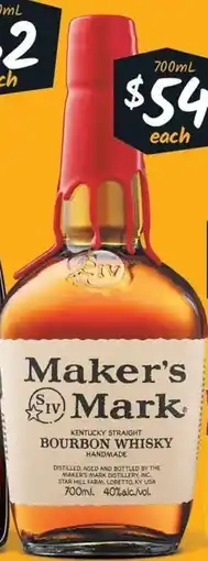 Cellarbrations Makers Mark Bourbon Whisky offer