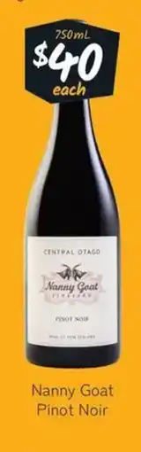 Cellarbrations Nanny Goat Pinot Noir offer