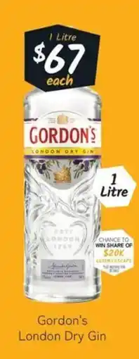 Cellarbrations Gordon's London Dry Gin offer