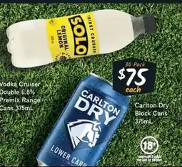 Cellarbrations Carlton Dry Block Cans offer