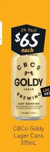 Cellarbrations CBCO Goldy Lager Cans offer