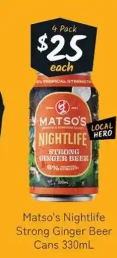 Cellarbrations Matso's Nightlife Strong Ginger Beer Cans offer