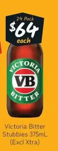 Cellarbrations Victoria Bitter Stubbies Excl Xtra offer