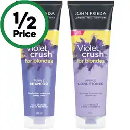 Woolworths John Frieda Shampoo or Conditioner 250ml offer