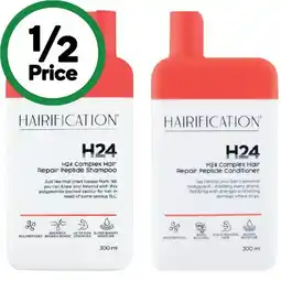 Woolworths Hairification H24 Complex Hair Repair Peptide Shampoo or Conditioner 300ml offer