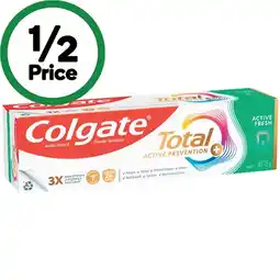 Woolworths Colgate Total Active Prevention Toothpaste offer