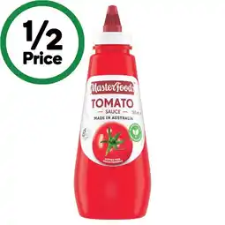 Woolworths MasterFoods Tomato or Barbecue Sauce 475-500ml offer