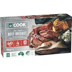 Woolworths Woolworths COOK Slow Cooked Beef Brisket with Bourbon Flavoured BBQ Sauce offer