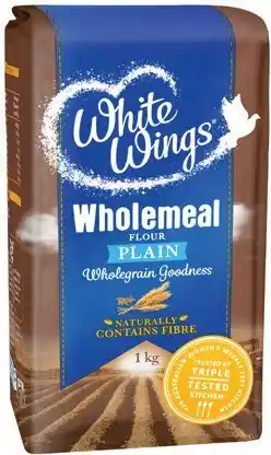 IGA White Wings Wholemeal Plain or Self Raising Flour 1kg offer
