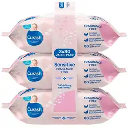 Woolworths Curash Fragrance Free Baby Wipes x 80 offer