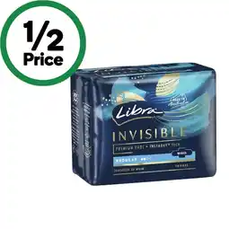 Woolworths Libra Invisible Regular Pads with Wings offer