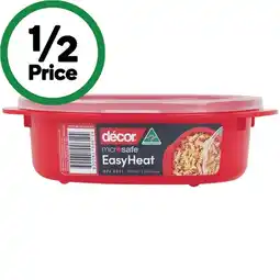 Woolworths Décor Microsafe EasyHeat Round Container offer