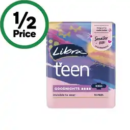 Woolworths Libra Teen Goodnights Pads with Wings offer