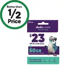Woolworths Dodo $23 Starter Pack offer