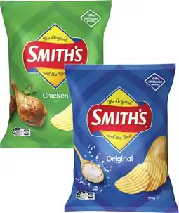 Coles Smith's Crinkle Cut Potato Chips-170g offer