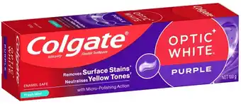 Coles Colgate Optic White Purple Toothpaste offer