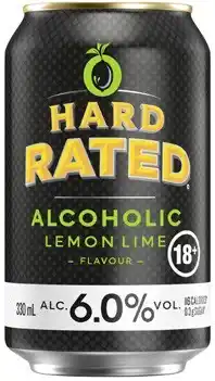 Coles NEW Hard Rated Lemon Lime 6% Cans offer