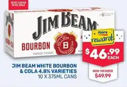 SipnSave Jim beam white bourbon & cola 4.8% offer